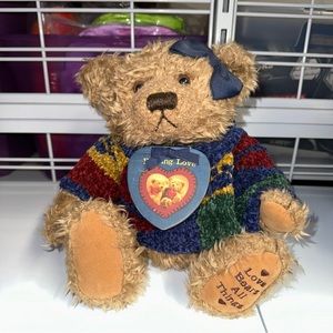 2001 Zondervan stuffed plush animal bear with chenille sweater